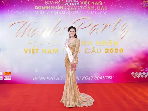 Tân á hậu 2 Doanh nhân Việt Nam Toàn cầu 2020 xuất hiện lộng lẫy tại Thanks Party