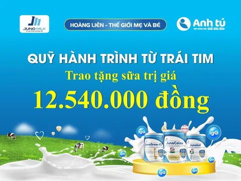 Juno Milk Việt Nam đồng hành cùng NPP Anh Tú và shop Hoàng Liên trao tặng quỹ “Hành trình từ trái tim” trị giá 12.540.000vnđ