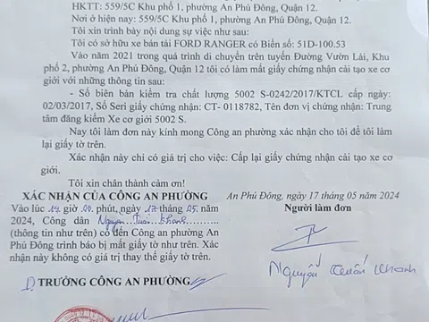 Ông Nguyễn Tuấn Khanh trình đơn cớ mất