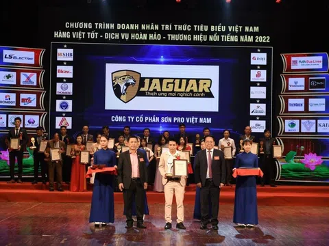 Sơn Jaguar đạt “Top 20 thương hiệu nổi tiếng hàng đầu năm 2022”